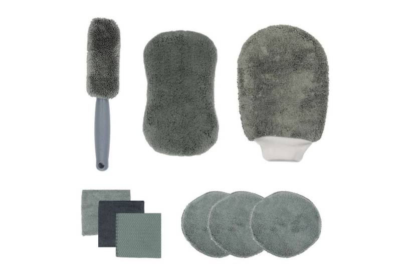 Intirilife Autowaschbürste, (Set, 9-tlg), Mikrofaser Tuch Handschuh Autoreinigung Wachs Reinigungstuch Pflegeset von Intirilife