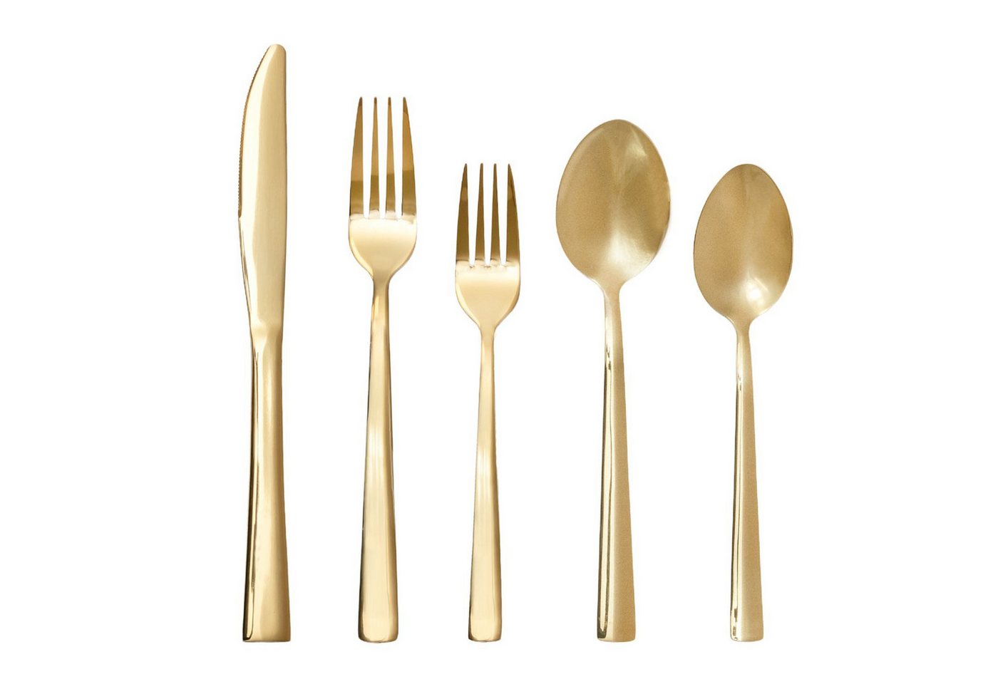 Intirilife Besteck-Set (20-tlg), 4 Personen, Edelstahl, Besteck Set Edelstahl in Gold Essbesteck 4 Personen Spülmaschinenfest von Intirilife