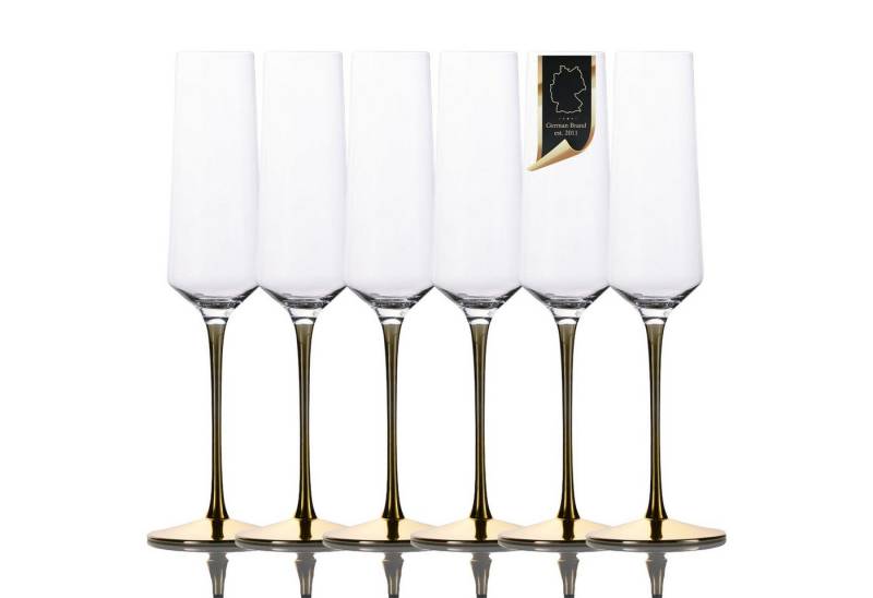 Intirilife Champagnerglas, Glas, Champagner Sekt Glas Set 200ml Prosecco Kristallglas von Intirilife
