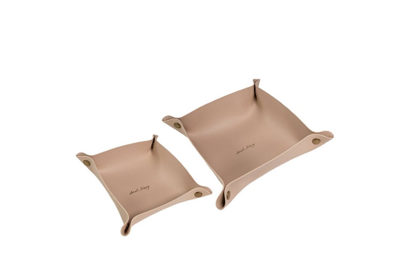 Intirilife Dekoschale (Set, 2 St), Taschenleerer Kunstleder Schlüssel Ablage Organizer Aufbewahrungskorb von Intirilife