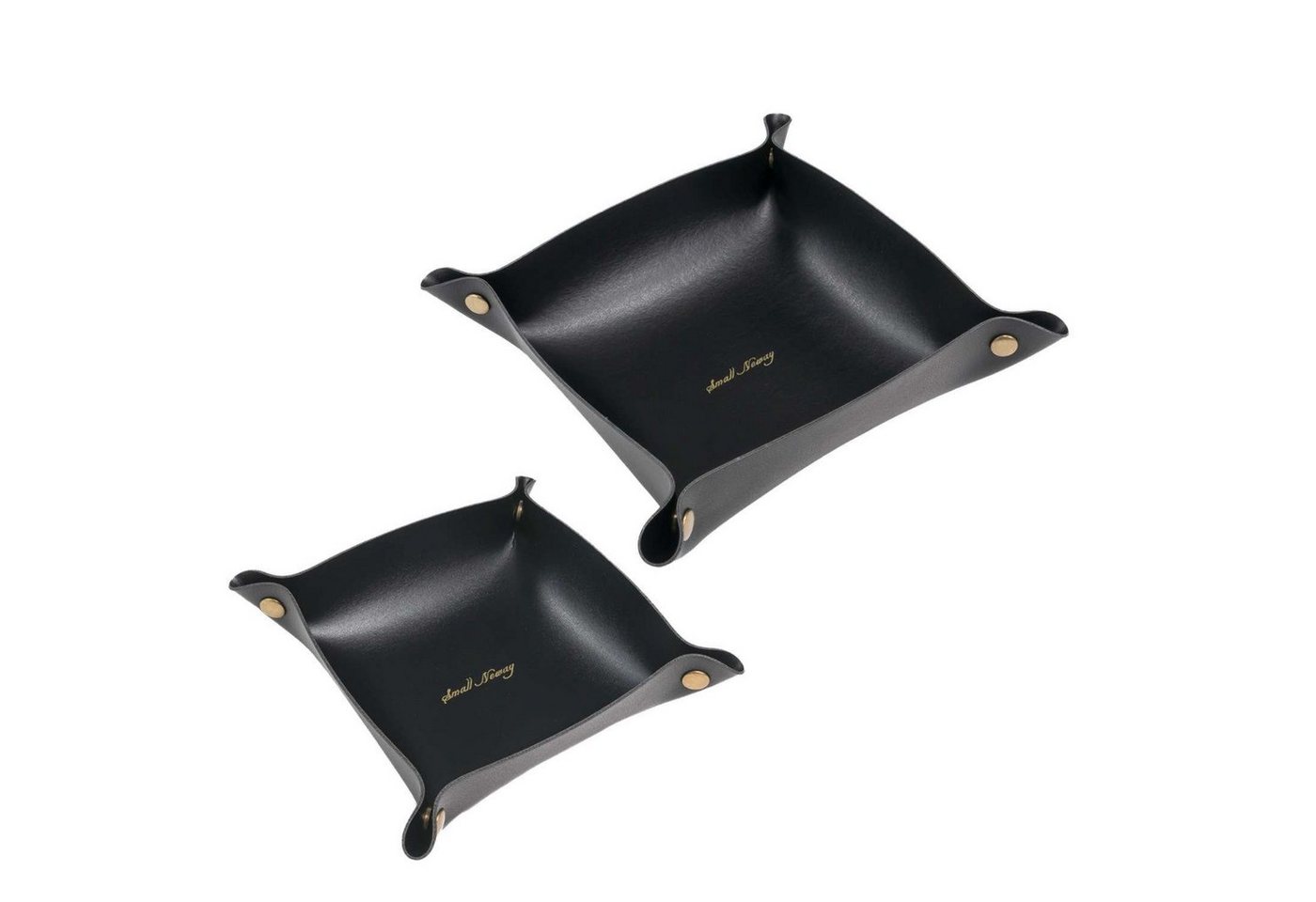 Intirilife Dekoschale (Set, 2 St), Taschenleerer Kunstleder Schlüssel Ablage Organizer Aufbewahrungskorb von Intirilife