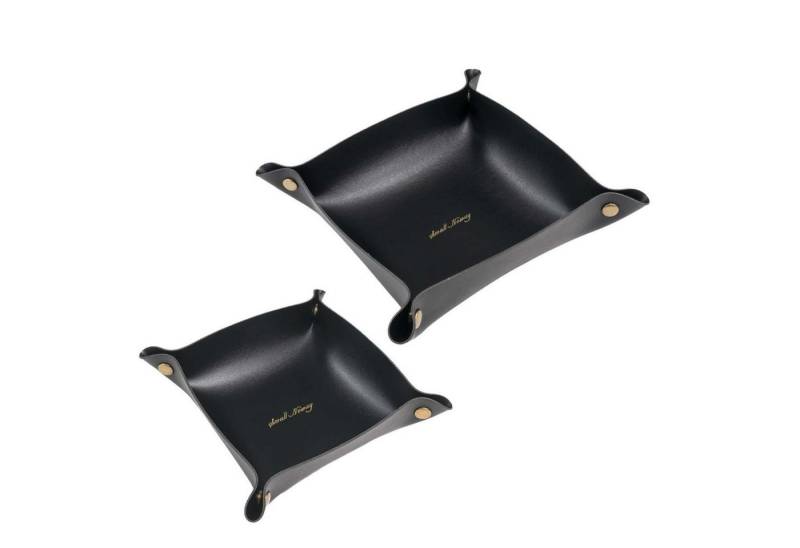 Intirilife Dekoschale (Set, 2 St), Taschenleerer Kunstleder Schlüssel Ablage Organizer Aufbewahrungskorb von Intirilife