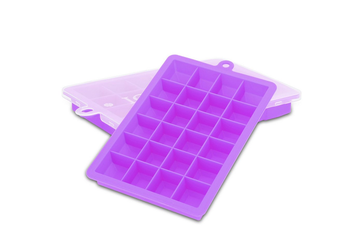Intirilife Eiswürfelform, (2-tlg), Eiswürfelform Silikonform mit Deckel Ice Cube Form von Intirilife