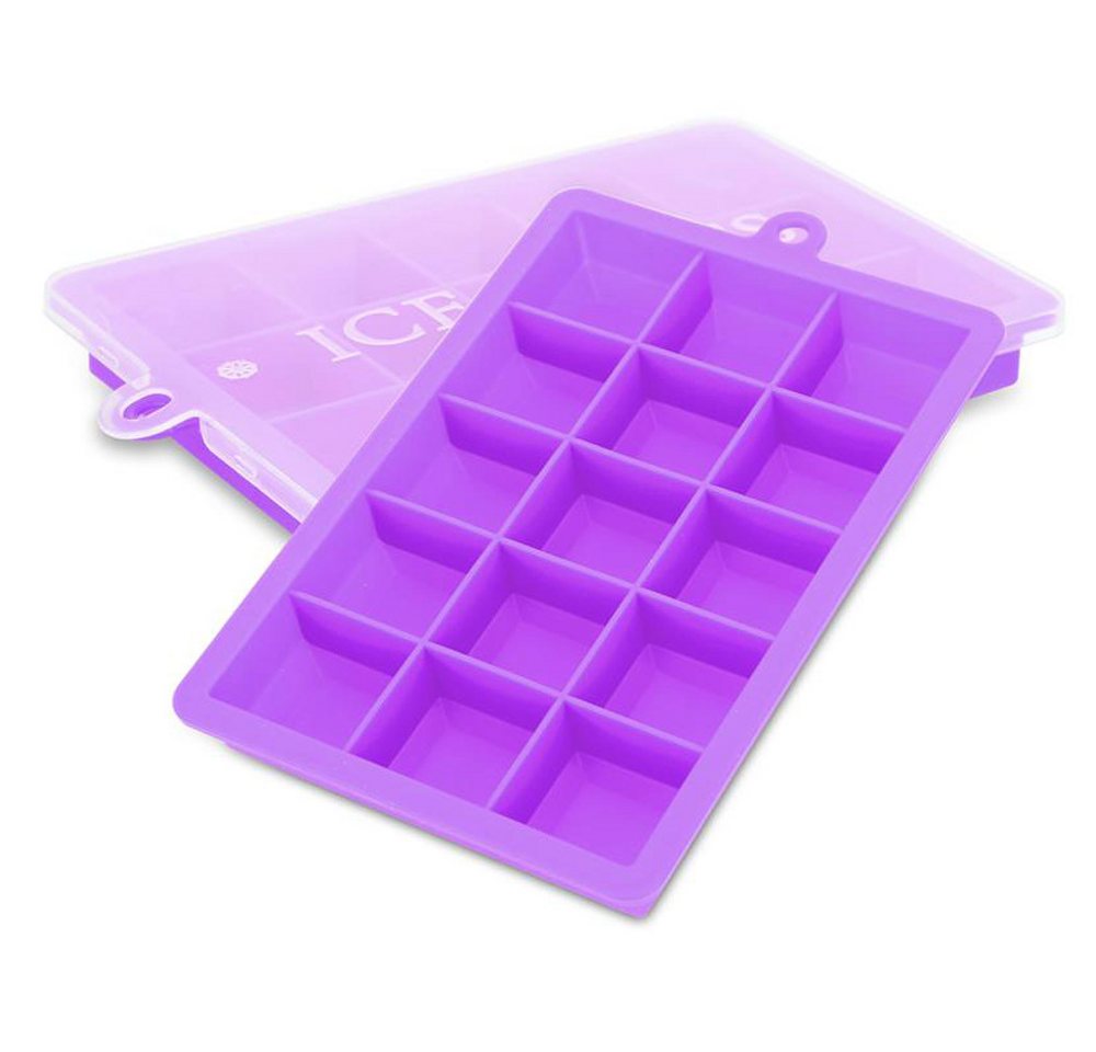 Intirilife Eiswürfelform, (2-tlg), Eiswürfelform Silikonform mit Deckel Ice Cube Form von Intirilife