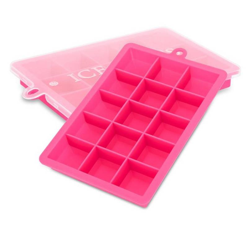 Intirilife Eiswürfelform, (2-tlg), Eiswürfelform Silikonform mit Deckel Ice Cube Form von Intirilife