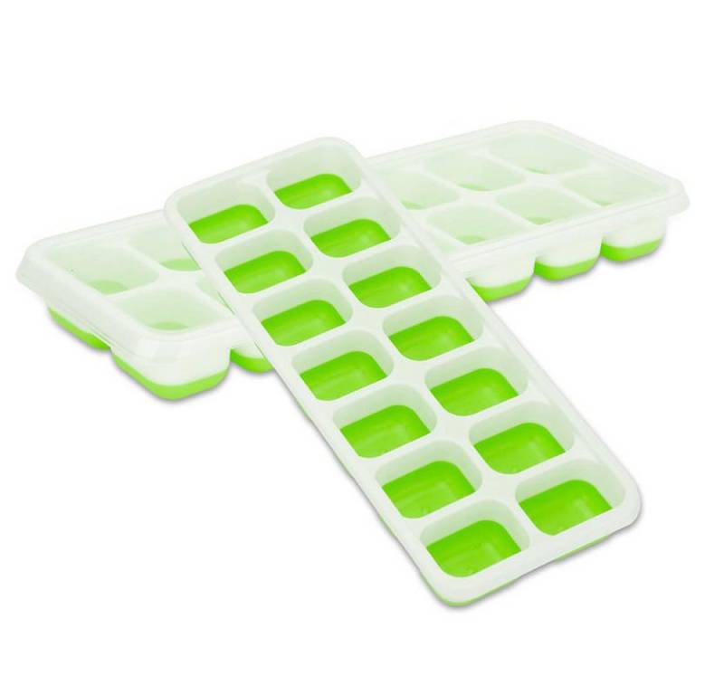 Intirilife Eiswürfelform, (4-tlg), Eiswürfelform Silikonformen mit Deckel von Intirilife