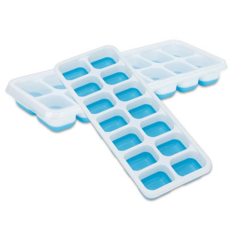 Intirilife Eiswürfelform, (4-tlg), Eiswürfelform Silikonformen mit Deckel von Intirilife