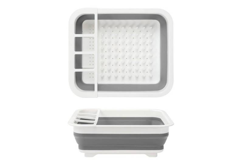 Intirilife Geschirrständer, Abtropfgestell zusammenklappbar Geschirrbox Camping Zuhause Unterwegs von Intirilife