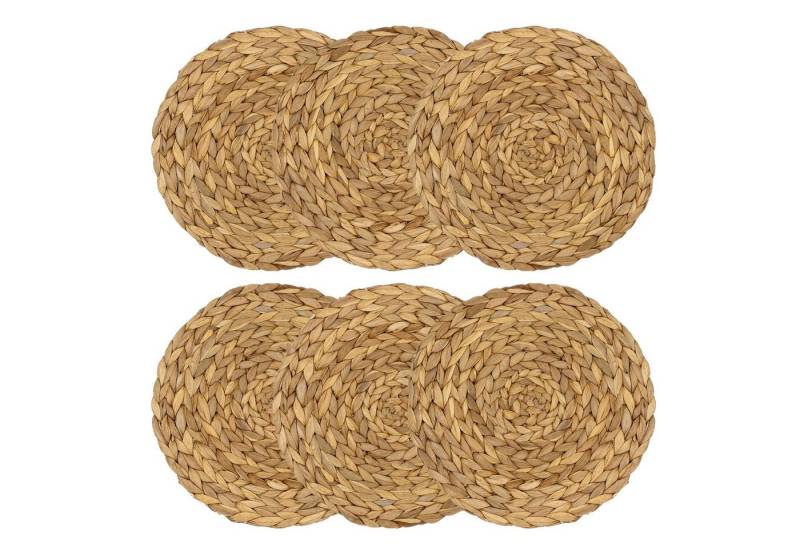 Intirilife Getränkeuntersetzer, 6-tlg., Platzset aus Seegras 30 cm Tischuntersetzer Glasuntersetzer von Intirilife