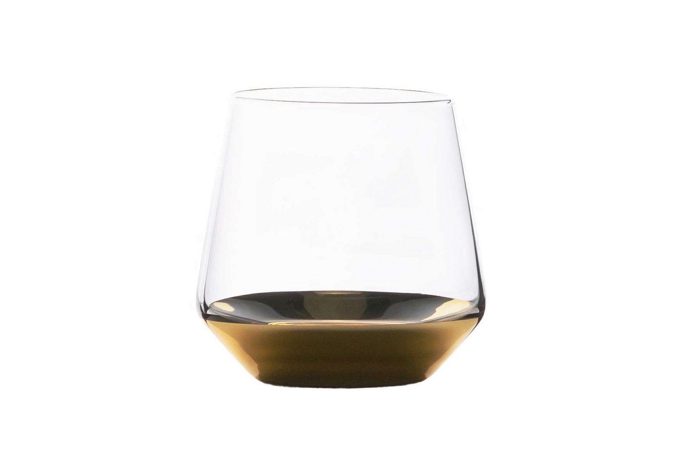 Intirilife Gläser-Set, Glas, Trinkglas mit goldfarbenem Boden 350 ml Wasser Saft Glas Becher von Intirilife