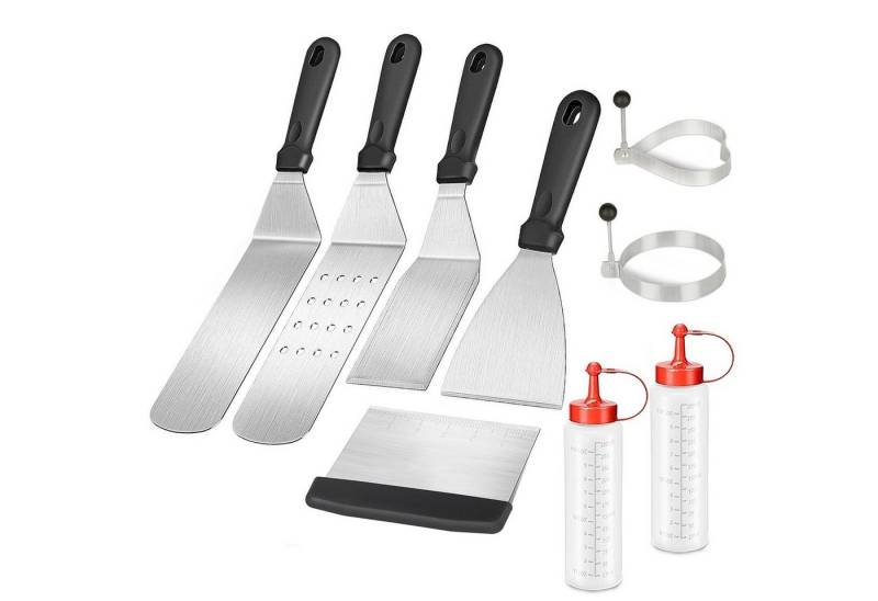 Intirilife Grillbesteck-Set, (9 tlg), BBQ Grillbesteck Grillwerkzeug Plancha Kit von Intirilife