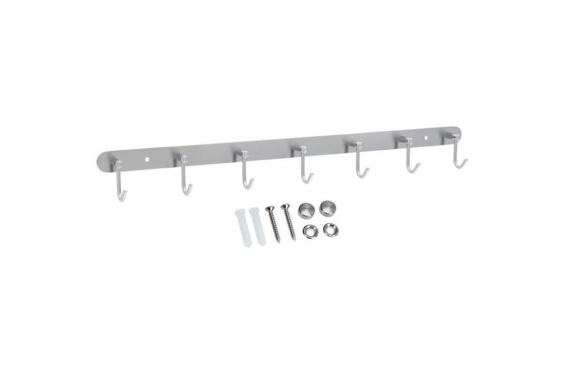 Intirilife Hakenleiste, (Garderobenleiste Modell C - 7 Haken, 7 St), Kleiderhaken Garderobeleiste Edelstahl von Intirilife