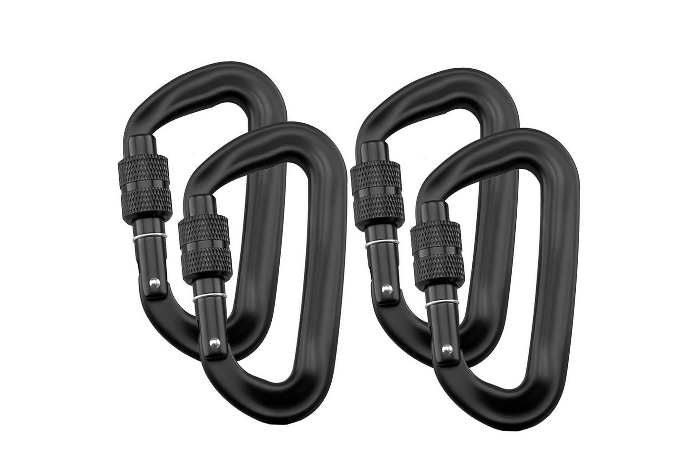 Intirilife Karabiner, (4 St), 4er Set Karabiner in schwarz von Intirilife