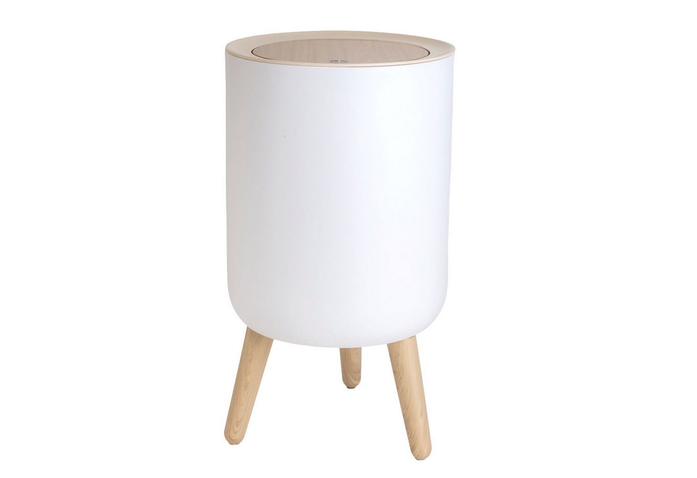 Intirilife Kosmetikeimer, Kosmetik Tischeimer Weiß beige Abdeckung Bambus-Optik 22.2 x 36.4 cm Intirilife Kosmetikeimer, Kosmetik Tischeimer Weiß beige Abdeckung Bambus-Optik 22.2 x 36.4 cm von Intirilife