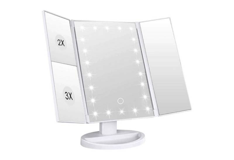 Intirilife LED-Lichtspiegel (Schminkspiegel mit LED in Weiß), Beleuchteter Kosmetikspiegel Makeup Tischspiegel von Intirilife
