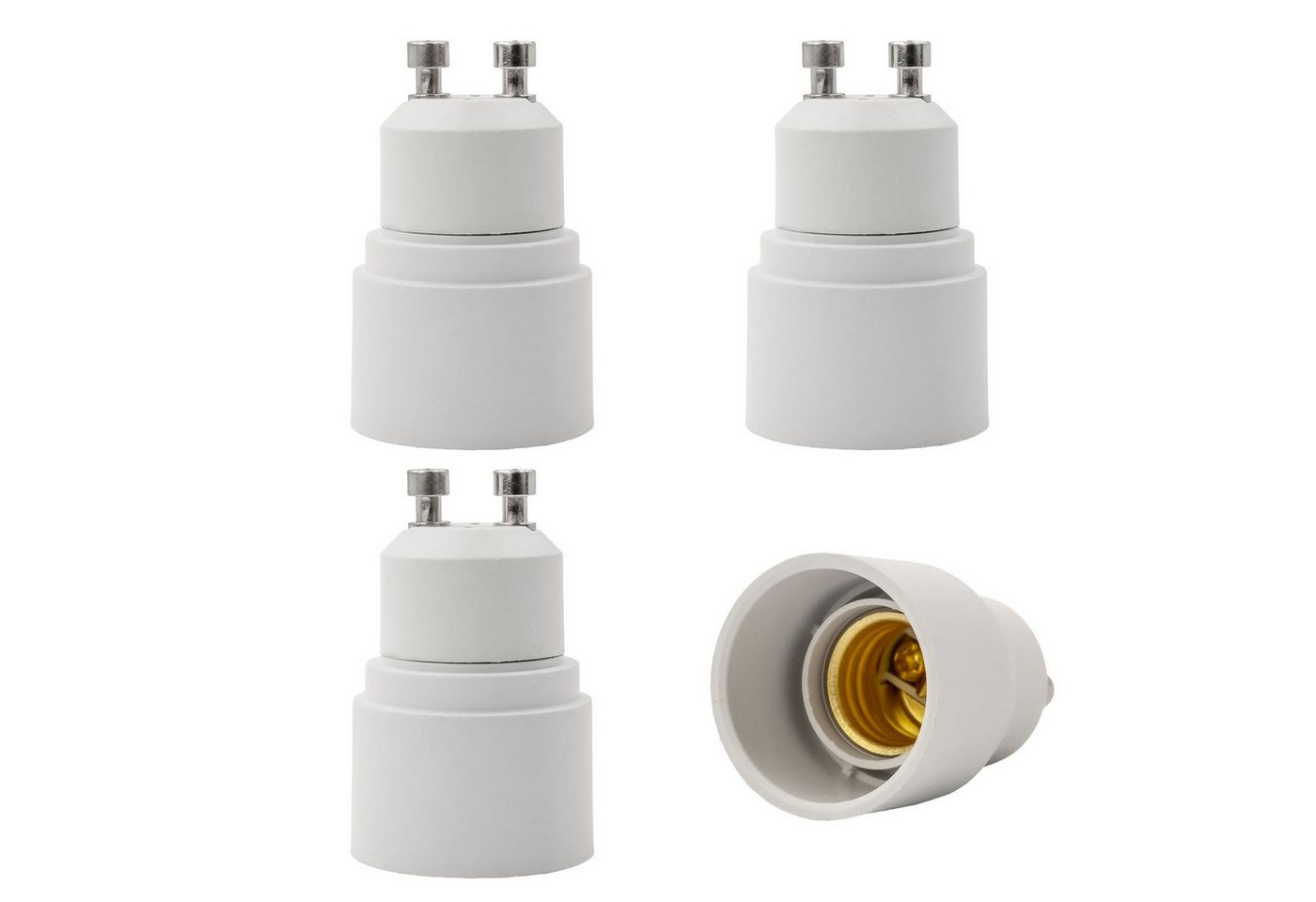 Intirilife Lampenfassung, (4-St), 4x E27 auf G9 Lampensockel Adapter in WEISS von Intirilife