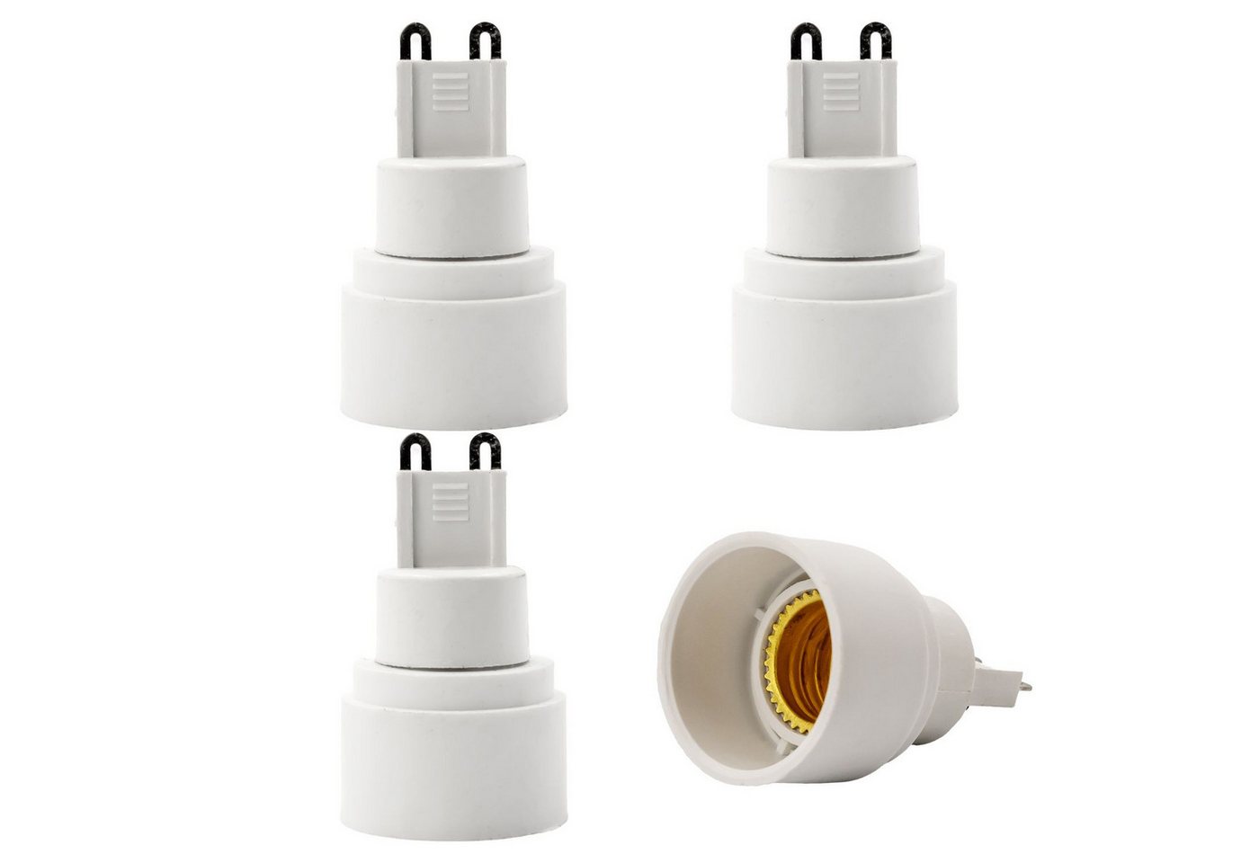 Intirilife Lampenfassung, (4-St), 4x E40 auf E27 Lampensockel Adapter in WEISS von Intirilife