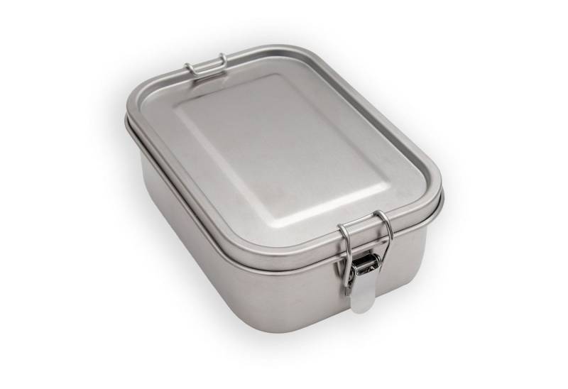 Intirilife Lunchbox, Edelstahl, (1-tlg., 1x Brotbox), Lunchbox Brotdose Brotbox Aufbewahrungsbox Silber 800ml Edelstahl von Intirilife