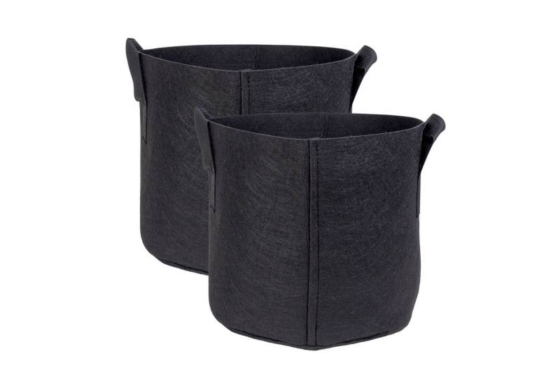 Intirilife Pflanzkübel (2x Vlies Pflanzsack in 20 Liter - 5 Gallon - 30 x 25 cm, 2 St), Pflanzen Übertopf aus Vliesstoff Blumentopf Pflansack Gefäß Griffe von Intirilife