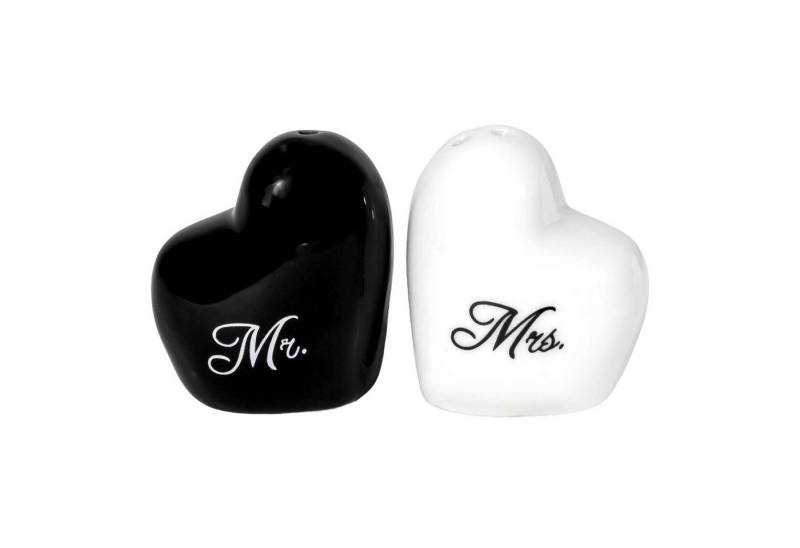 Intirilife Salz- / Pfefferstreuer, (Set, 2-tlg), Salz- und Pfefferstreuer Herzform mit Mr & Mrs Aufschrift 5x3.5x5.5cm von Intirilife