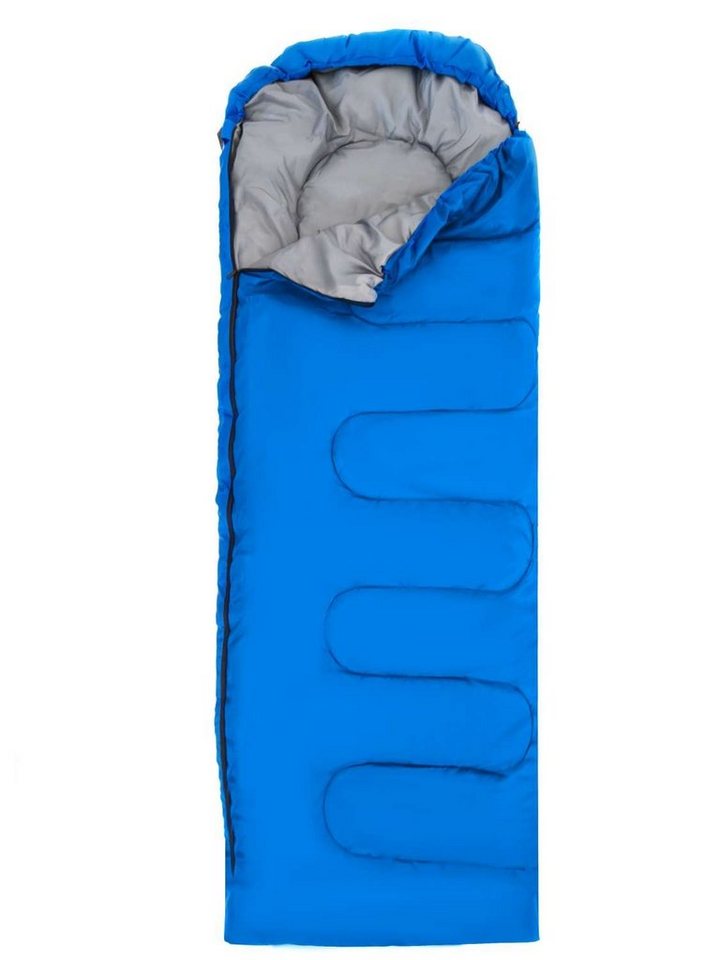 Intirilife Schlafsack (1 tlg), Schlafsack 0 - 5 Grad aus blauem Polyester - 210 x 70 cm von Intirilife