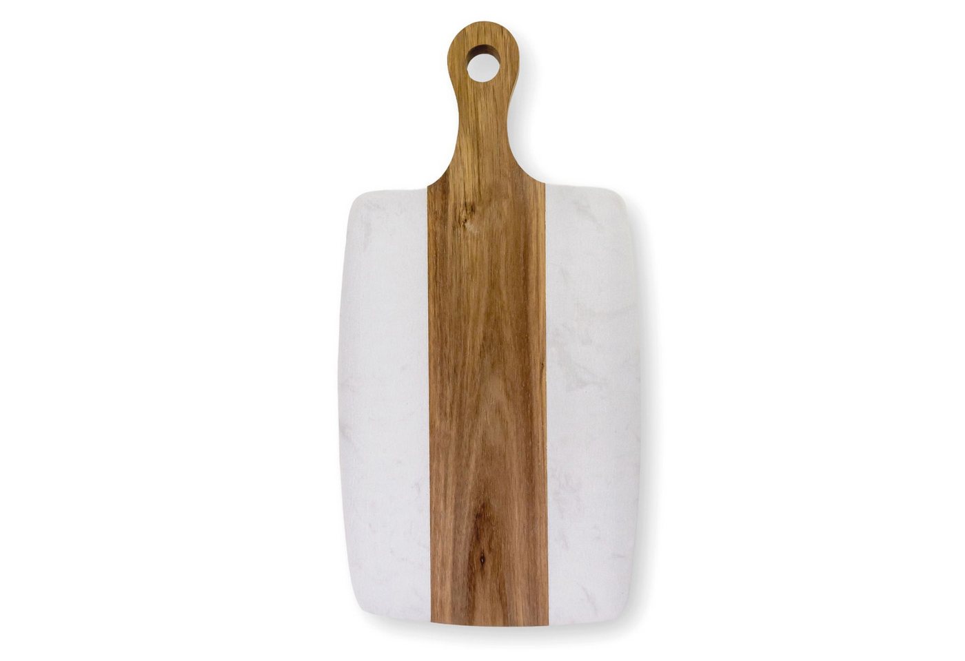 Intirilife Schneidebrett, Mamor, (1-St., 1x Küchenbrett), Küchenbrett Holz & Mamor Schneidebrett Servierplatte Griff 35x18x1.5cm von Intirilife