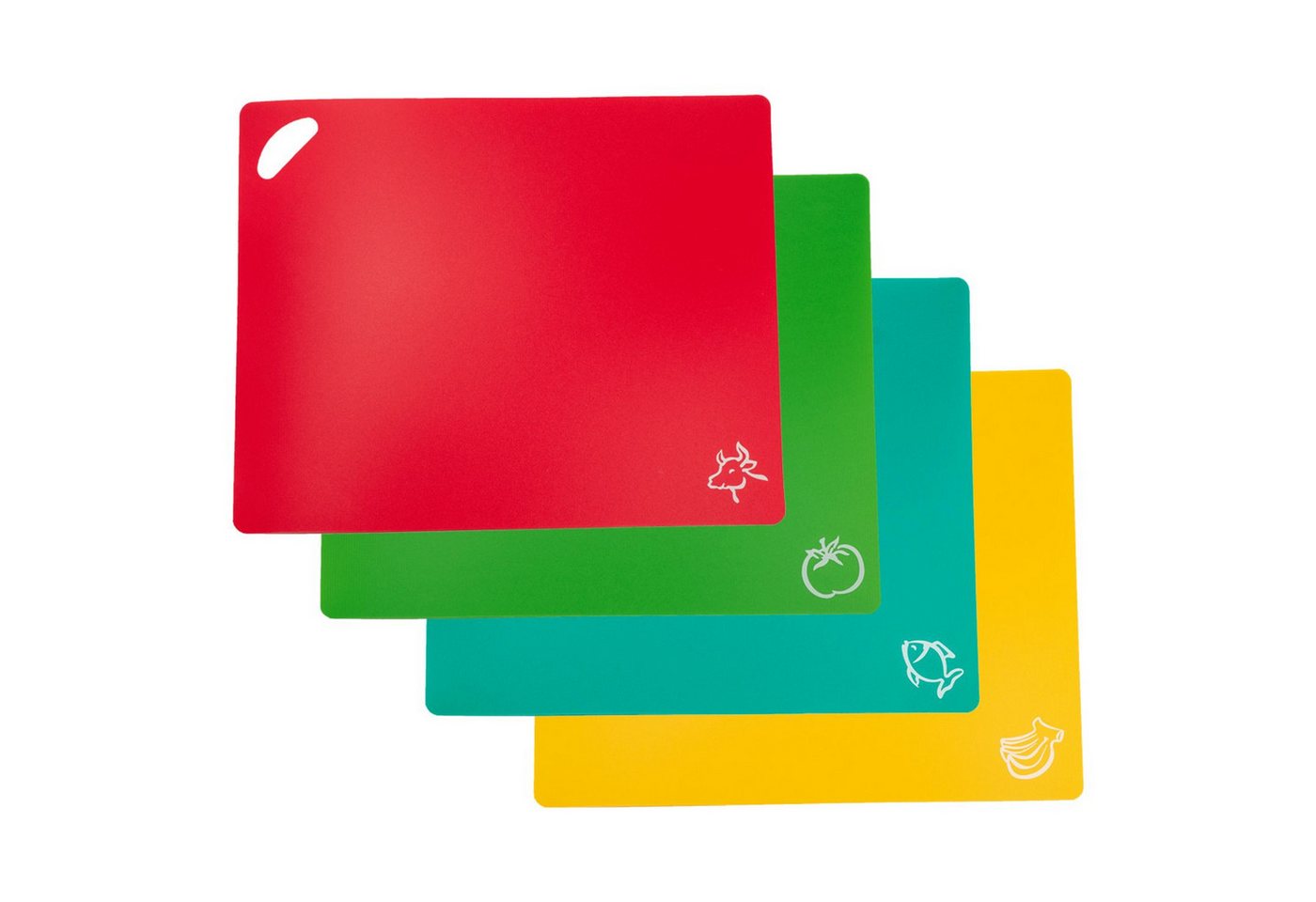 Intirilife Schneidebrett, PP, (4-St., 4x Schneidebrett), 4er Set bunte Schneidebretter flexible Schneidematte 37.8 x 30.2 cm von Intirilife