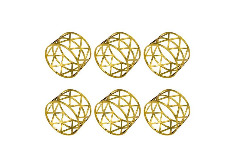 Intirilife Serviettenring, Edelstahl, (Set, 6-tlg., Set), Serviettenhalter Set Serviettenringe Edelstahl in Gold 4.5 x 3 cm von Intirilife