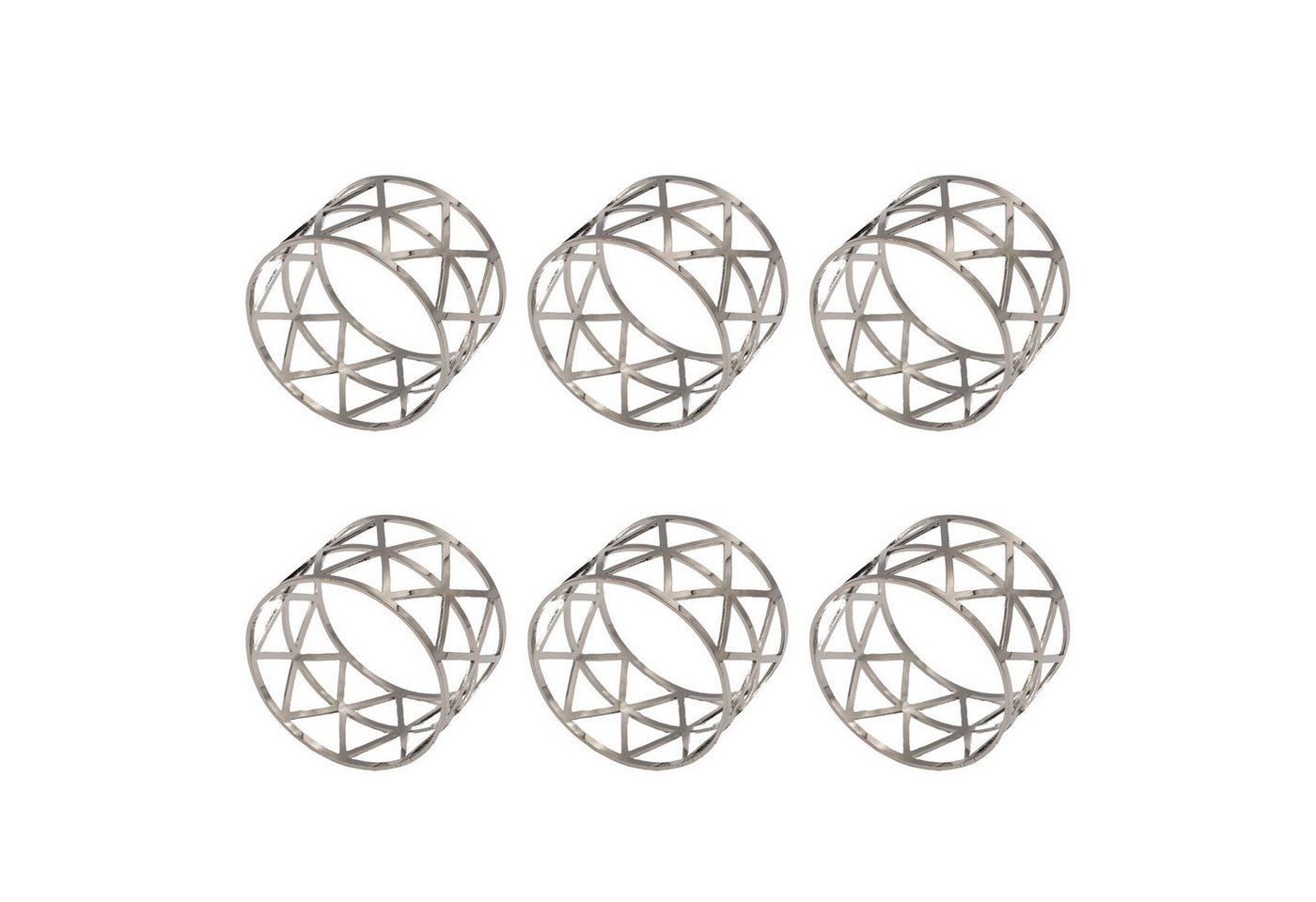 Intirilife Serviettenring, Edelstahl, (Set, 6-tlg., Set), Serviettenringe 6 Stück aus Edelstahl in Silber Serviettenhalter Set von Intirilife