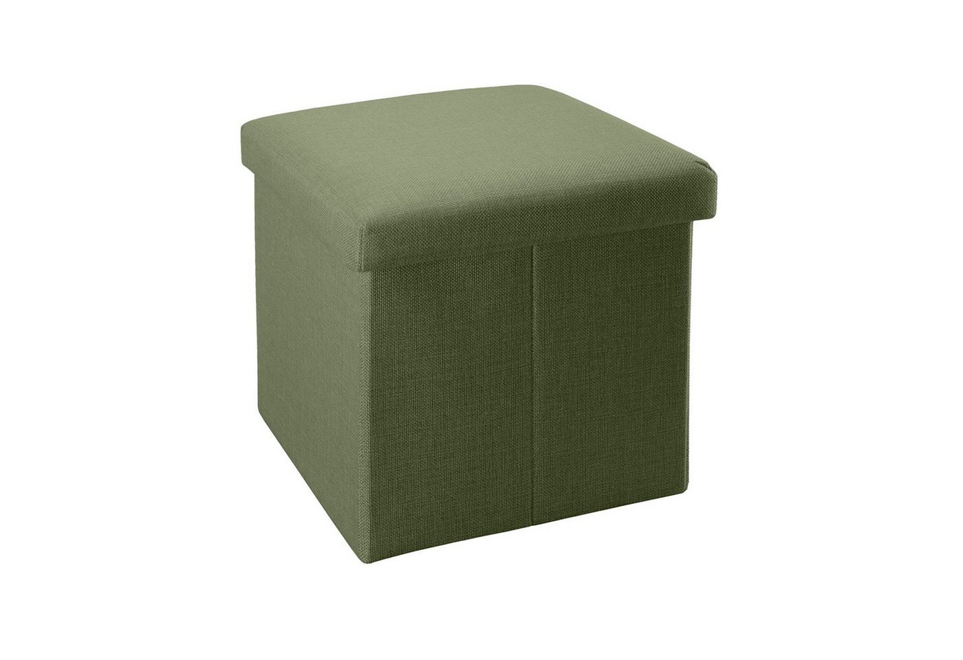 Intirilife Sitzhocker (Faltbarer Sitzhocker 30x30x30 cm, 1 St), Faltbarer Sitzhocker mit Stauraum und Deckel aus Stoff in Leinen Optik von Intirilife