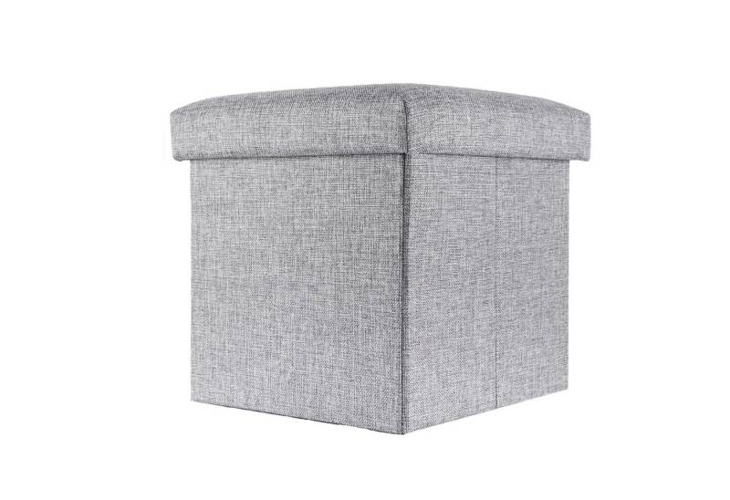 Intirilife Sitzhocker (Sitzwürfel mit Stauraum 30x30x30 cm in FELS GRAU - Fußablage), Faltbare Sitzhocker - aus Stoff mit Mulden - Aufbewahrungsbox Truhe von Intirilife