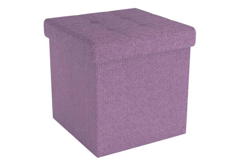 Intirilife Sitzhocker (Sitzwürfel mit Stauraum 30x30x30 cm in LOTUS ROSA - Fußablage), Faltbare Sitzhocker - aus Stoff mit Mulden - Aufbewahrungsbox Truhe von Intirilife