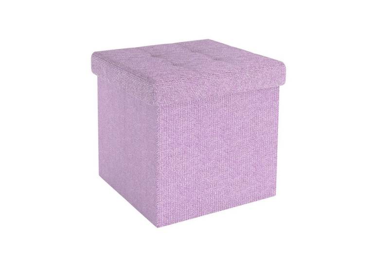 Intirilife Sitzhocker (Sitzwürfel mit Stauraum 30x30x30 cm in LOTUS ROSA - Fußablage), Faltbare Sitzhocker - aus Stoff mit Mulden - Aufbewahrungsbox Truhe von Intirilife