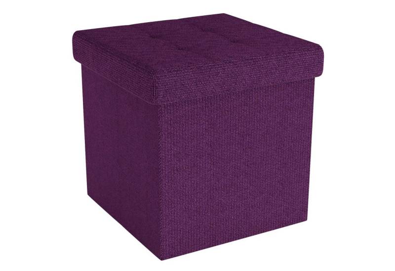 Intirilife Sitzhocker (Sitzwürfel mit Stauraum 30x30x30 cm in NEBEL LILA - Fußablage), Faltbare Sitzhocker - aus Stoff mit Mulden - Aufbewahrungsbox Truhe von Intirilife