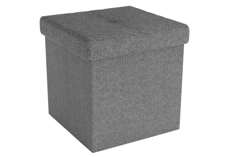 Intirilife Sitzhocker (Sitzwürfel mit Stauraum 38x38x38 cm in FELS GRAU - Fußablage, 1 St), Faltbarer Sitzhocker aus Stoff mit Mulden - Aufbewahrungsbox Fußhocker von Intirilife