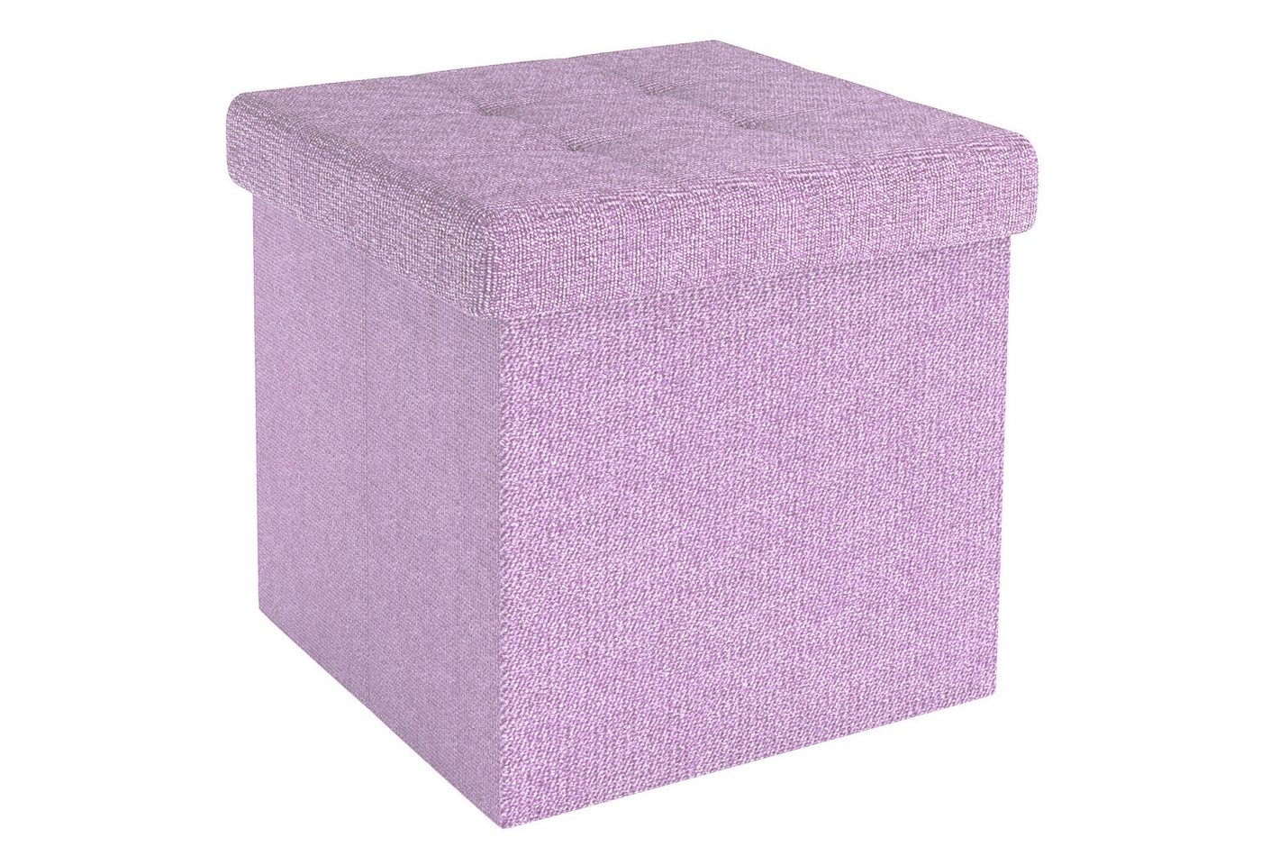 Intirilife Sitzhocker (Sitzwürfel mit Stauraum 38x38x38 cm in LOTUS ROSA - Fußablage), Faltbare Sitzhocker - aus Stoff mit Mulden - Aufbewahrungsbox Truhe von Intirilife