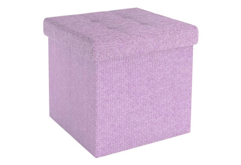Intirilife Sitzhocker (Sitzwürfel mit Stauraum 38x38x38 cm in LOTUS ROSA - Fußablage), Faltbarer Sitzhocker aus Stoff mit Mulden - Aufbewahrungsbox Fußhocker von Intirilife