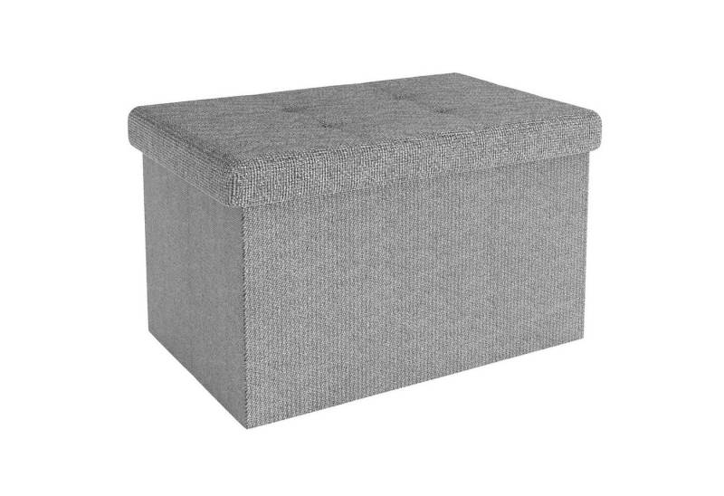 Intirilife Sitzhocker (Sitzwürfel mit Stauraum 49x30x30 cm in FELS GRAU - Fußablage, 1 St), Faltbare Sitzbank - aus Stoff mit Mulden - Aufbewahrungsbox Truhe von Intirilife