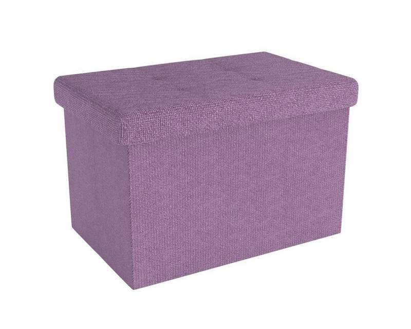 Intirilife Sitzhocker (Sitzwürfel mit Stauraum 49x30x30 cm in LOTUS ROSA - Fußablage, 1 St), Faltbare Sitzbank - aus Stoff mit Mulden - Aufbewahrungsbox Truhe von Intirilife