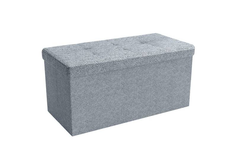 Intirilife Sitzhocker (Sitzwürfel mit Stauraum 76x38x38 cm in FELS GRAU - Fußablage, 1 St), Faltbare Sitzbank mit Mulden Aufbewahrungsbox Sitzhocker Fußhocker von Intirilife