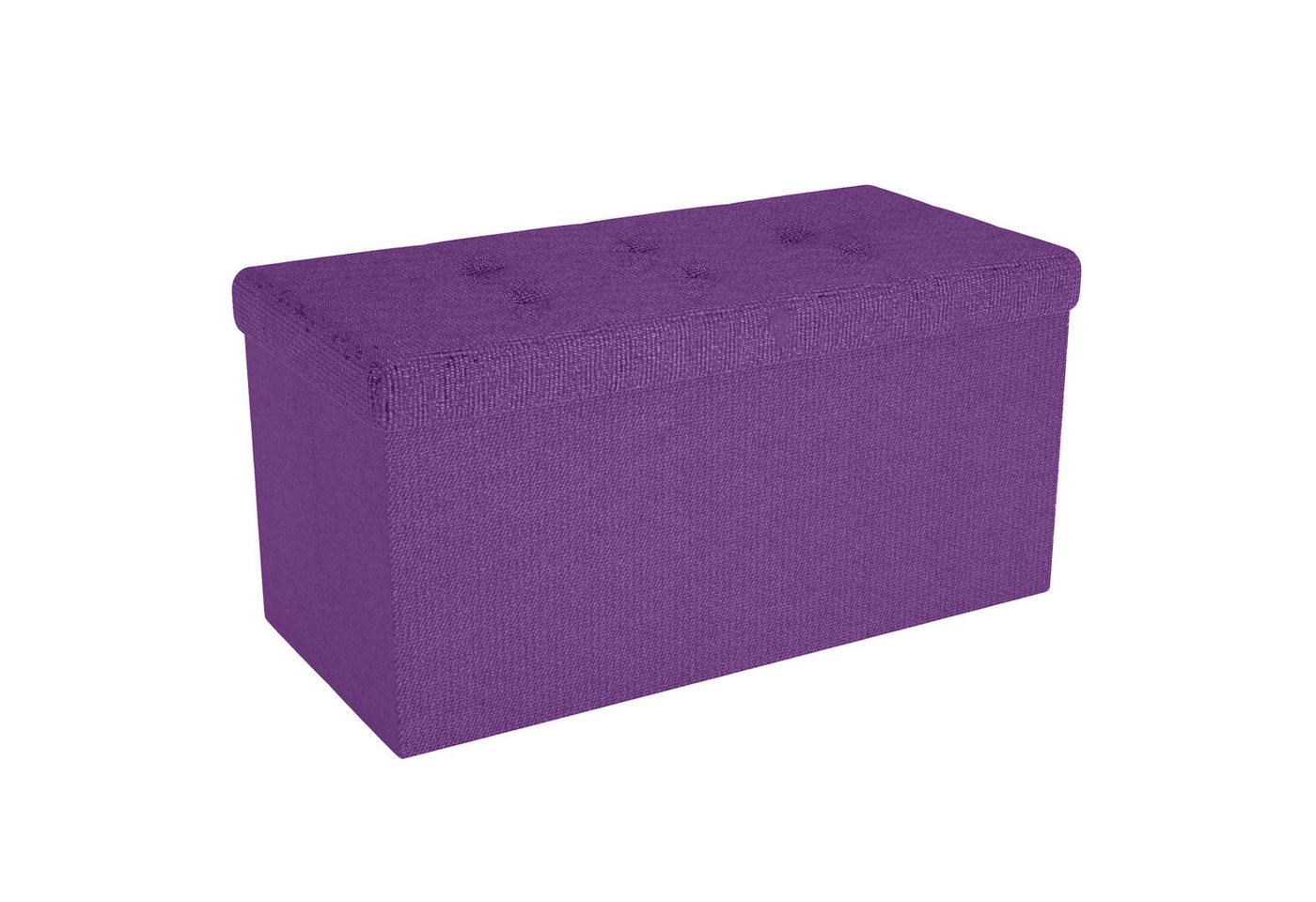 Intirilife Sitzhocker (Sitzwürfel mit Stauraum 76x38x38 cm in NEBEL LILA - Fußablage, 1 St), Faltbare Sitzbank mit Mulden Aufbewahrungsbox Sitzhocker Fußhocker von Intirilife