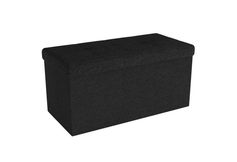 Intirilife Sitzhocker (Sitzwürfel mit Stauraum 76x38x38 cm in PIANO SCHWARZ - Fußablage), Faltbare Sitzbank mit Mulden Aufbewahrungsbox Sitzhocker Fußhocker von Intirilife