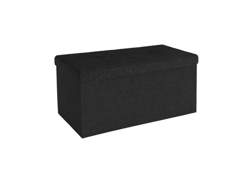 Intirilife Sitzhocker (Sitzwürfel mit Stauraum 76x38x38 cm in PIANO SCHWARZ - Fußablage), Faltbare Sitzbank mit Mulden Aufbewahrungsbox Sitzhocker Fußhocker von Intirilife