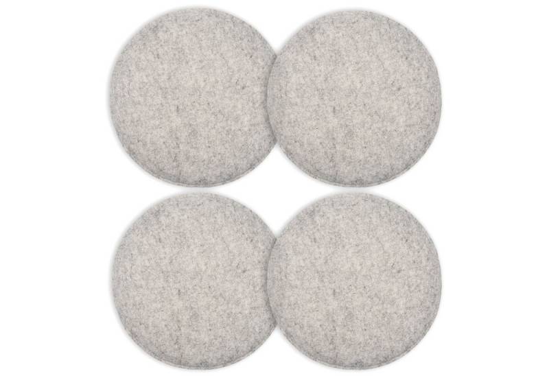 Intirilife Sitzkissen, Stuhlkissen Set aus Filz in Grau Dekokissen Indoor Outdoor 31.5x2.5 cm von Intirilife