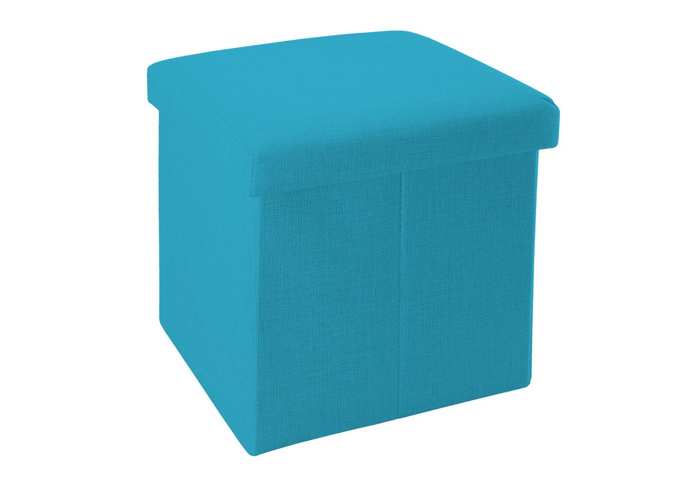Intirilife Sitzwürfel (Sitzwürfel mit Stauraum 38x38x38 cm in HIMMEL BLAU - Fußablage, 1 St), Sitzhocker Faltbar 38x38x38 cm Sitzwürfel Aufbewahrungsbox Fußhocker von Intirilife