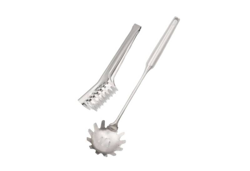 Intirilife Spaghettizange, 2er Set Spaghettilöffel und Spaghettizange Küchenzange Edelstahl von Intirilife