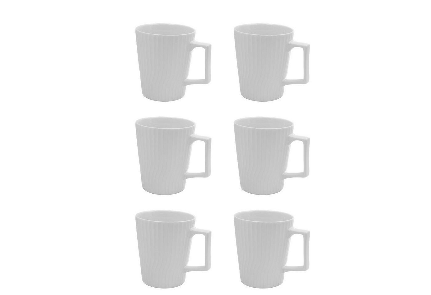 Intirilife Tasse, Keramik, Kaffee Tee Tasse 400 ml 12.5 x 7.1 / 9.4 x 10.5 cm gerilltes Muster von Intirilife