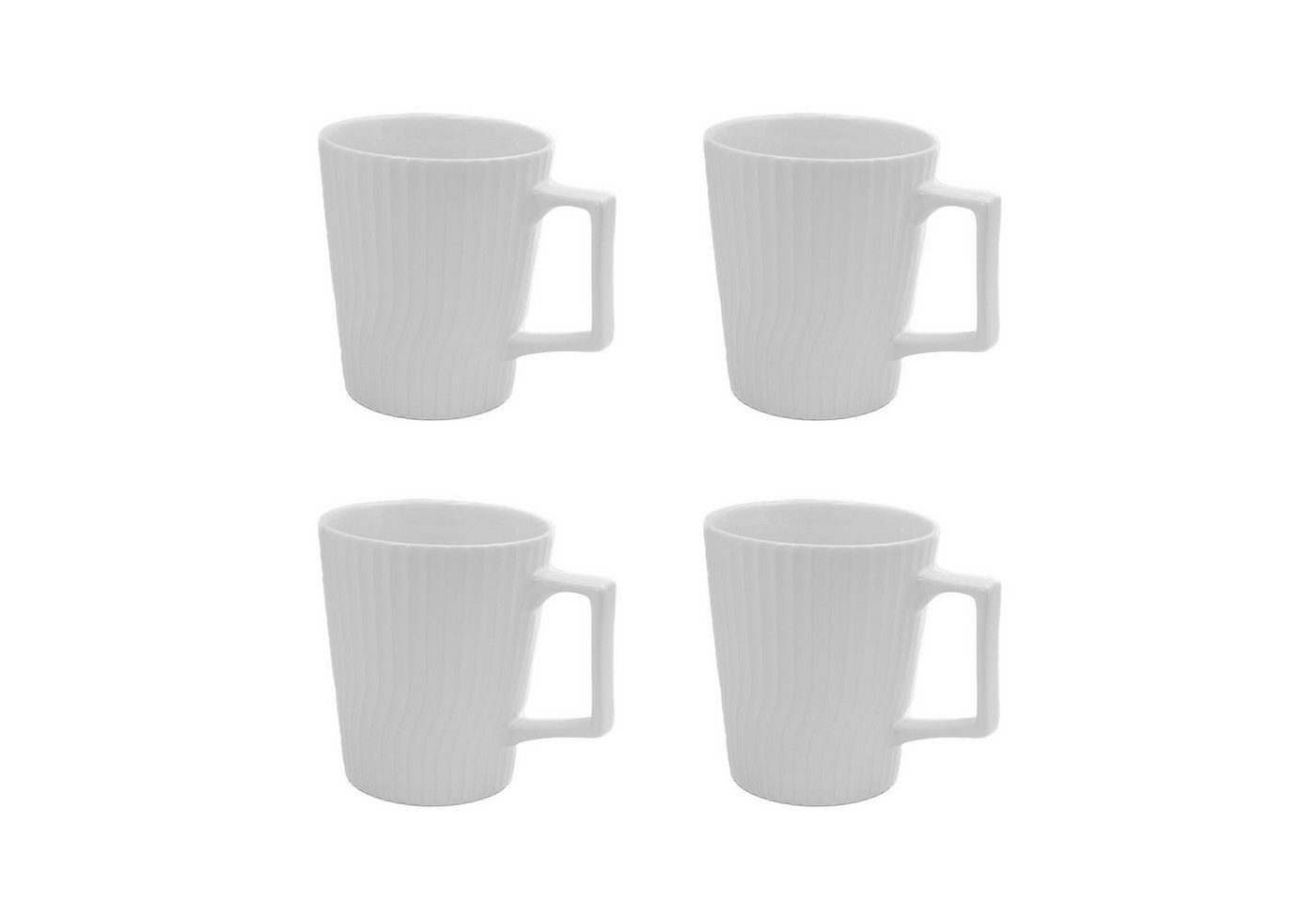 Intirilife Tasse, Keramik, Kaffee Tee Tasse 400 ml 12.5 x 7.1 / 9.4 x 10.5 cm gerilltes Muster von Intirilife