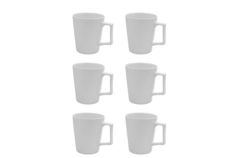 Intirilife Tasse, Keramik, Kaffee Tee Tasse 400 ml 12.5 x 7.1 / 9.4 x 10.5 cm gerilltes Muster von Intirilife