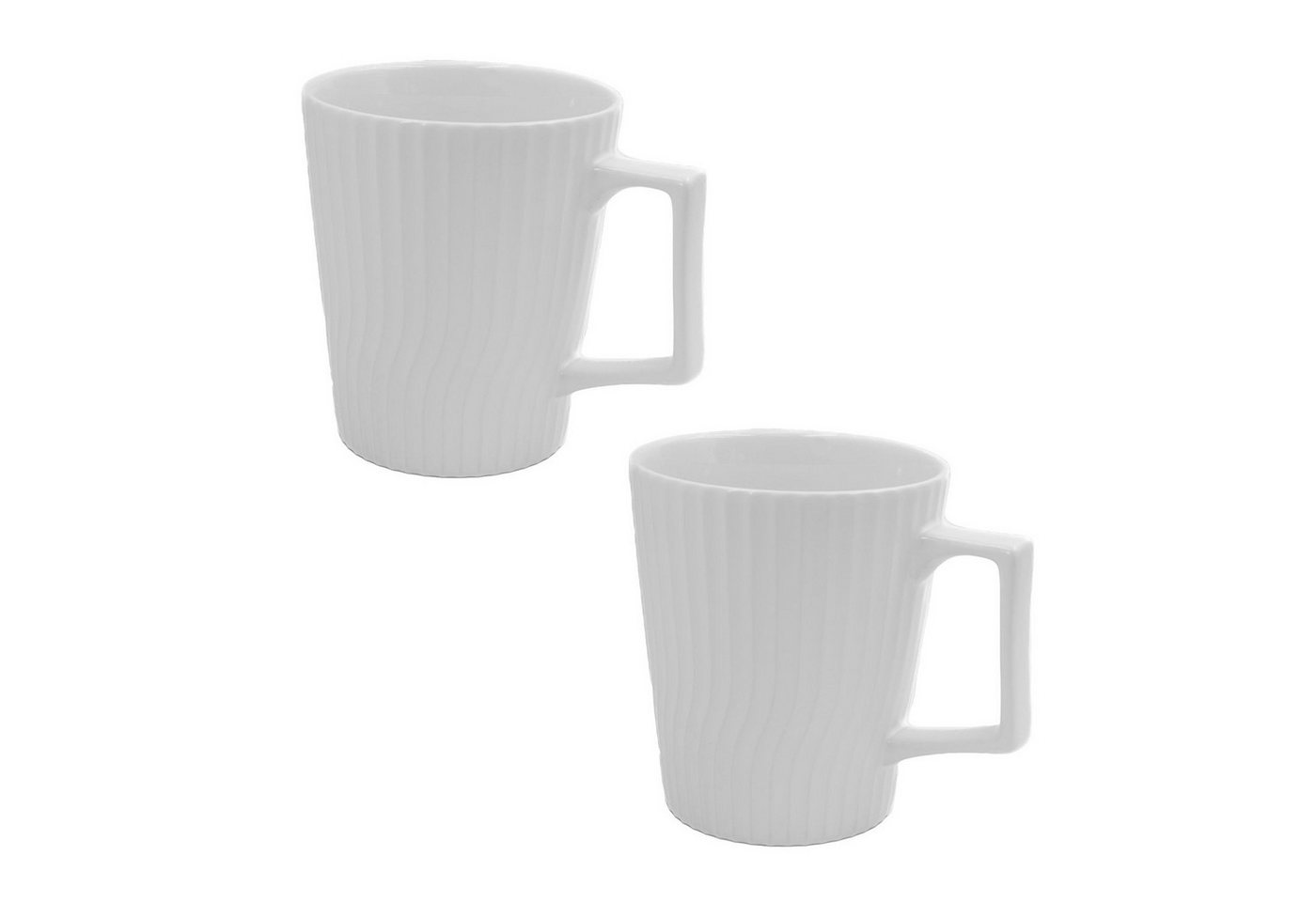 Intirilife Tasse, Keramik, Kaffee Tee Tasse 400 ml 12.5 x 7.1 / 9.4 x 10.5 cm gerilltes Muster von Intirilife